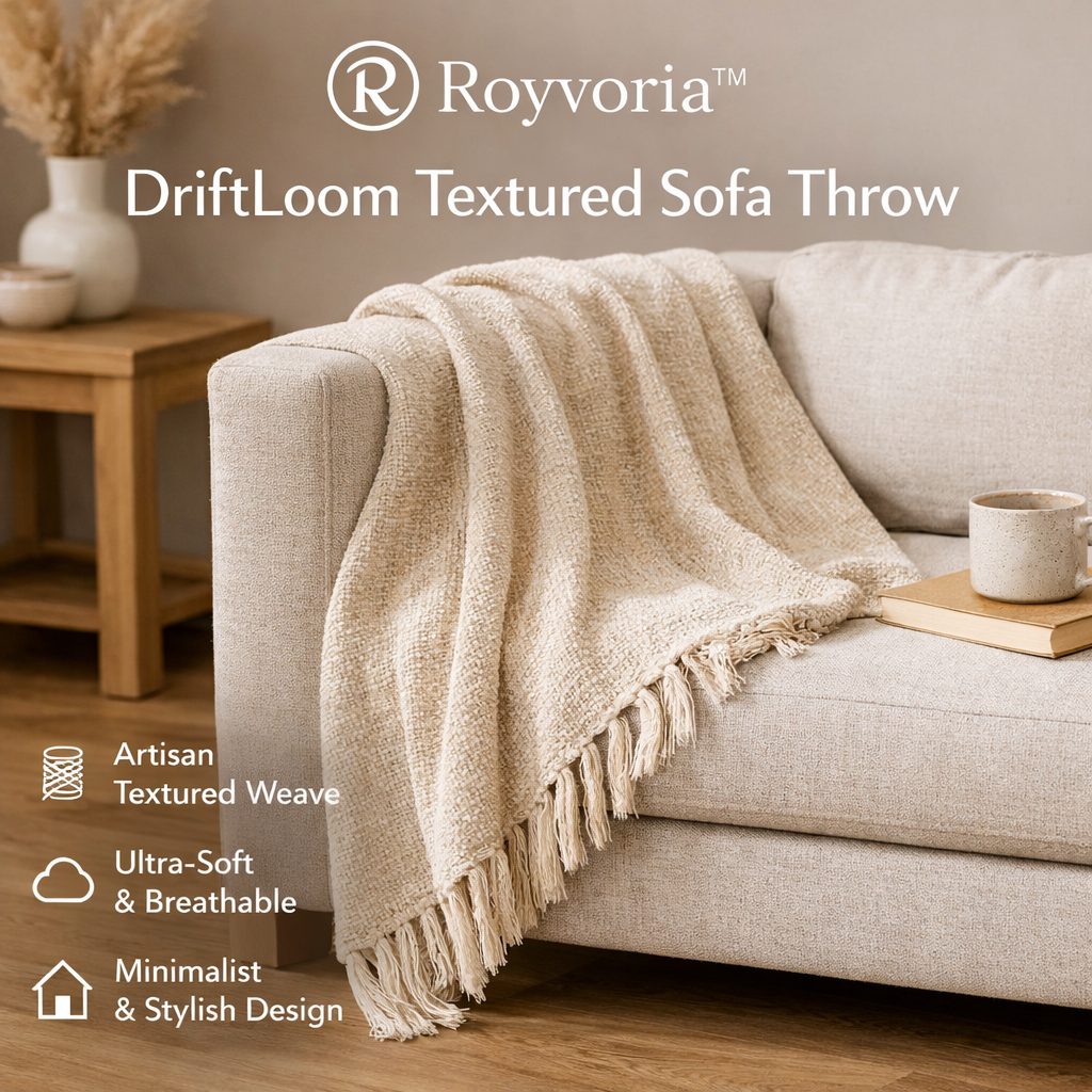 Royvoria™ DriftLoom Textured Sofa Throw