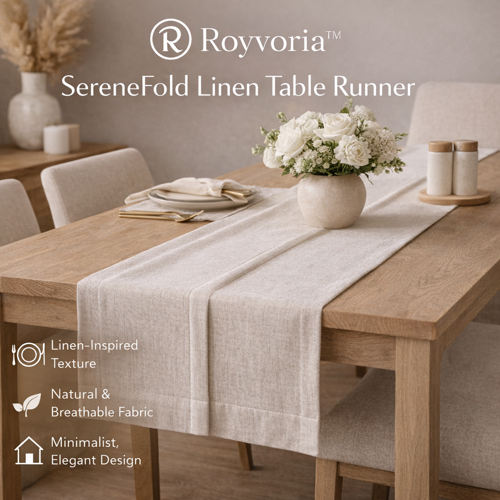 Royvoria™ SereneFold Linen Table Runner
