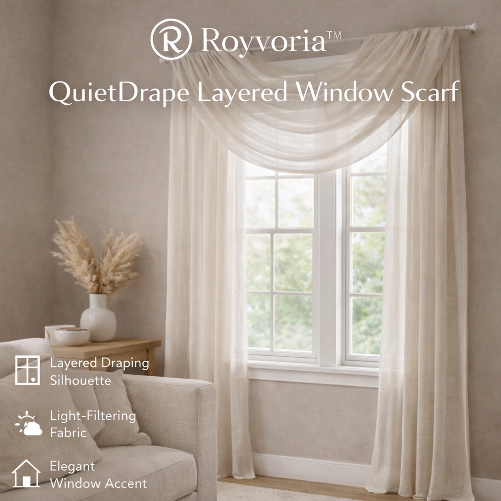Royvoria™ QuietDrape Layered Window Scarf