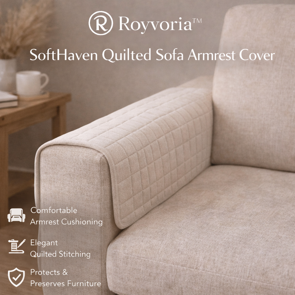 Royvoria™ SoftHaven Quilted Sofa Armrest Cover