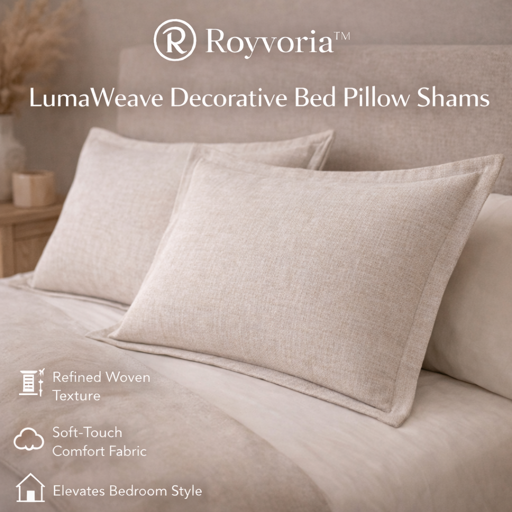 Royvoria™ LumaWeave Decorative Bed Pillow Shams